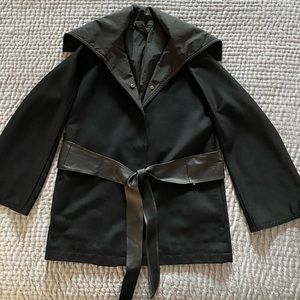 MaxMara coat 
Reversible black wool and cashmere fabric or raincoat